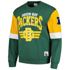 Green Bay Packers Gridiron Classics Allover 3.0 Pullover Sweatshirt - Green - Mitchell & Ness