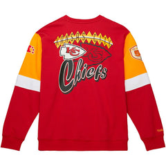 Kansas City Chiefs Gridiron Classics Allover 3.0 Pullover Sweatshirt - Scarlet - Mitchell & Ness