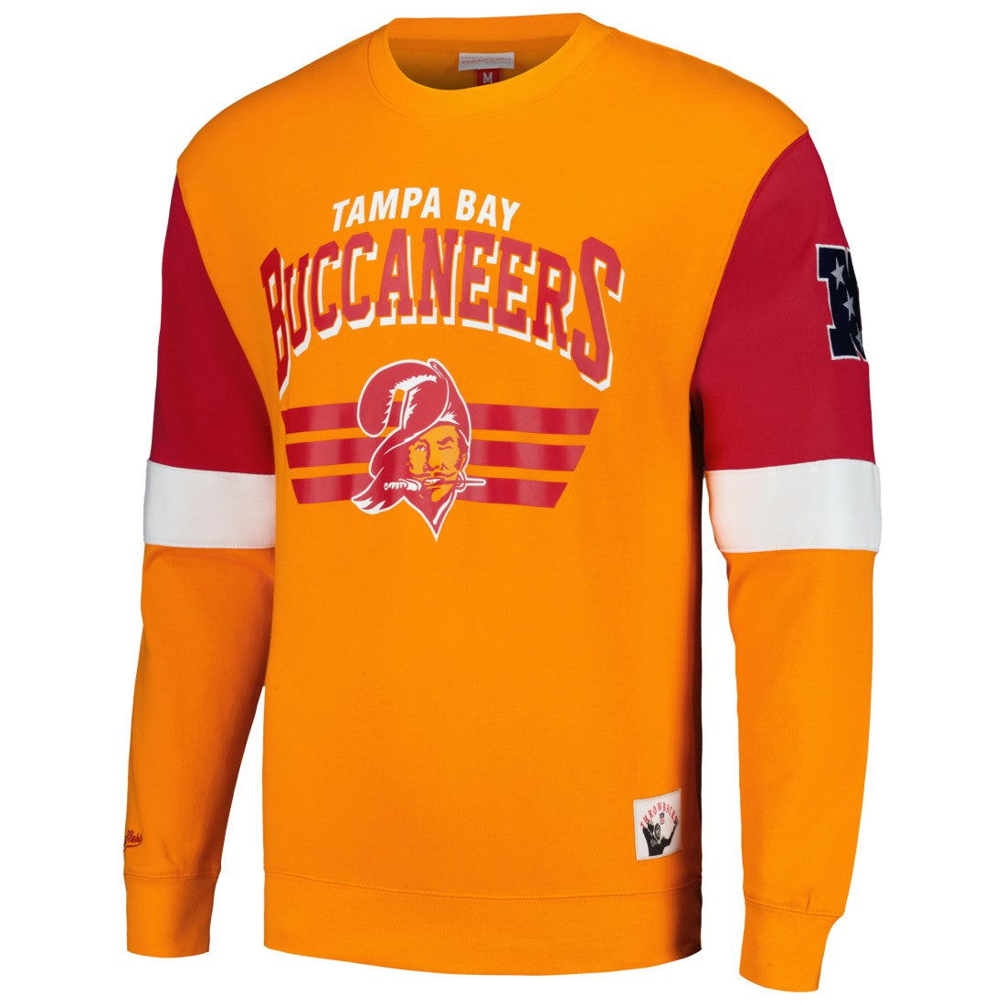 Tampa Bay Buccaneers Gridiron Classics Allover 3.0 Pullover Sweatshirt - Orange - Mitchell & Ness