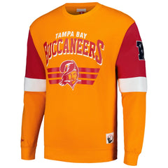 Tampa Bay Buccaneers Gridiron Classics Allover 3.0 Pullover Sweatshirt - Orange - Mitchell & Ness