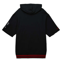 Atlanta Falcons Pre-Game Short Sleeve Pullover Hoodie - Black - Mitchell & Ness