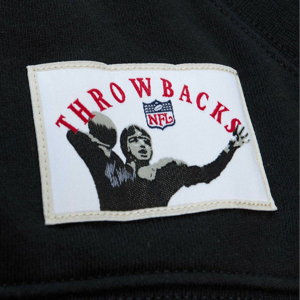Atlanta Falcons Pre-Game Short Sleeve Pullover Hoodie - Black - Mitchell & Ness