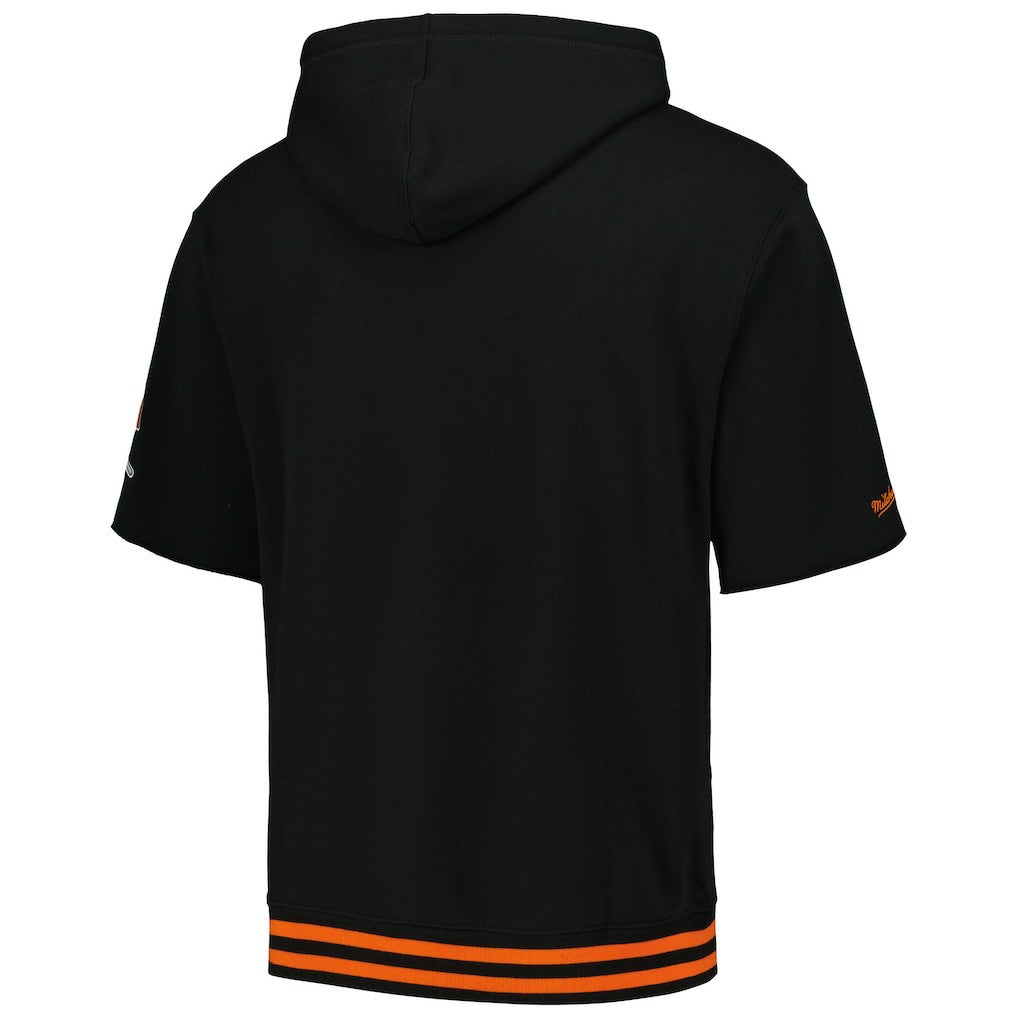 Cincinnati Bengals Pre-Game Short Sleeve Pullover Hoodie - Black - Mitchell & Ness
