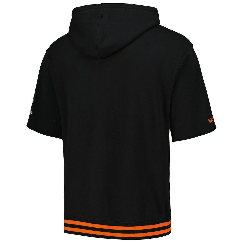 Cincinnati Bengals Pre-Game Short Sleeve Pullover Hoodie - Black - Mitchell & Ness