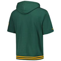 Green Bay Packers Pre-Game Short Sleeve Pullover Hoodie - Green - Mitchell & Ness