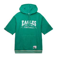 Philadelphia Eagles Pre-Game Short Sleeve Pullover Hoodie - Kelly Green - Mitchell & Ness