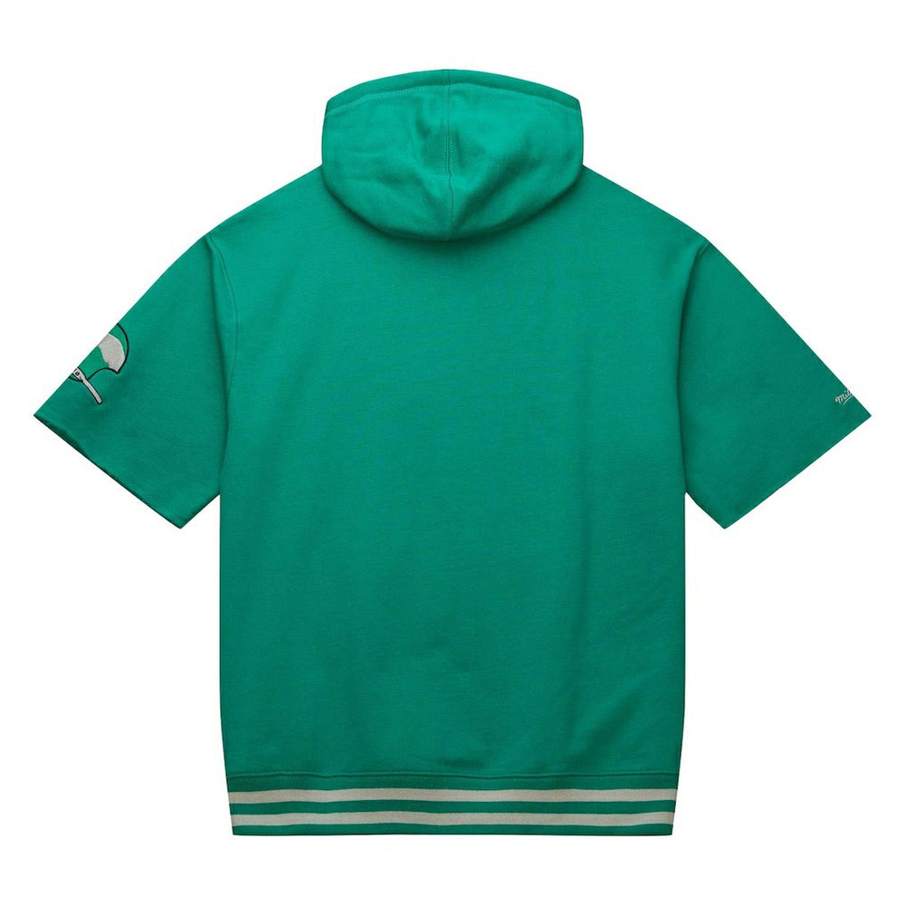 Philadelphia Eagles Pre-Game Short Sleeve Pullover Hoodie - Kelly Green - Mitchell & Ness