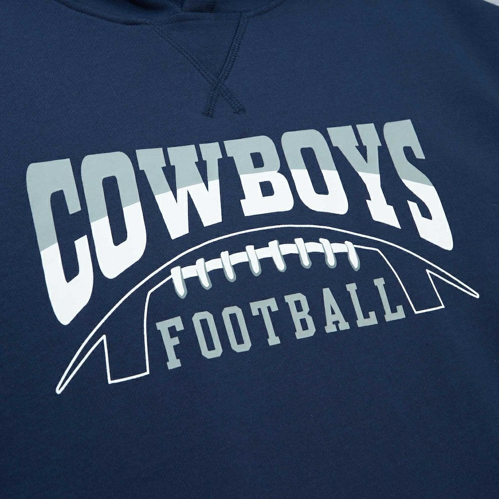 Dallas Cowboys Pre-Game Short Sleeve Pullover Hoodie - Navy - Mitchell & Ness