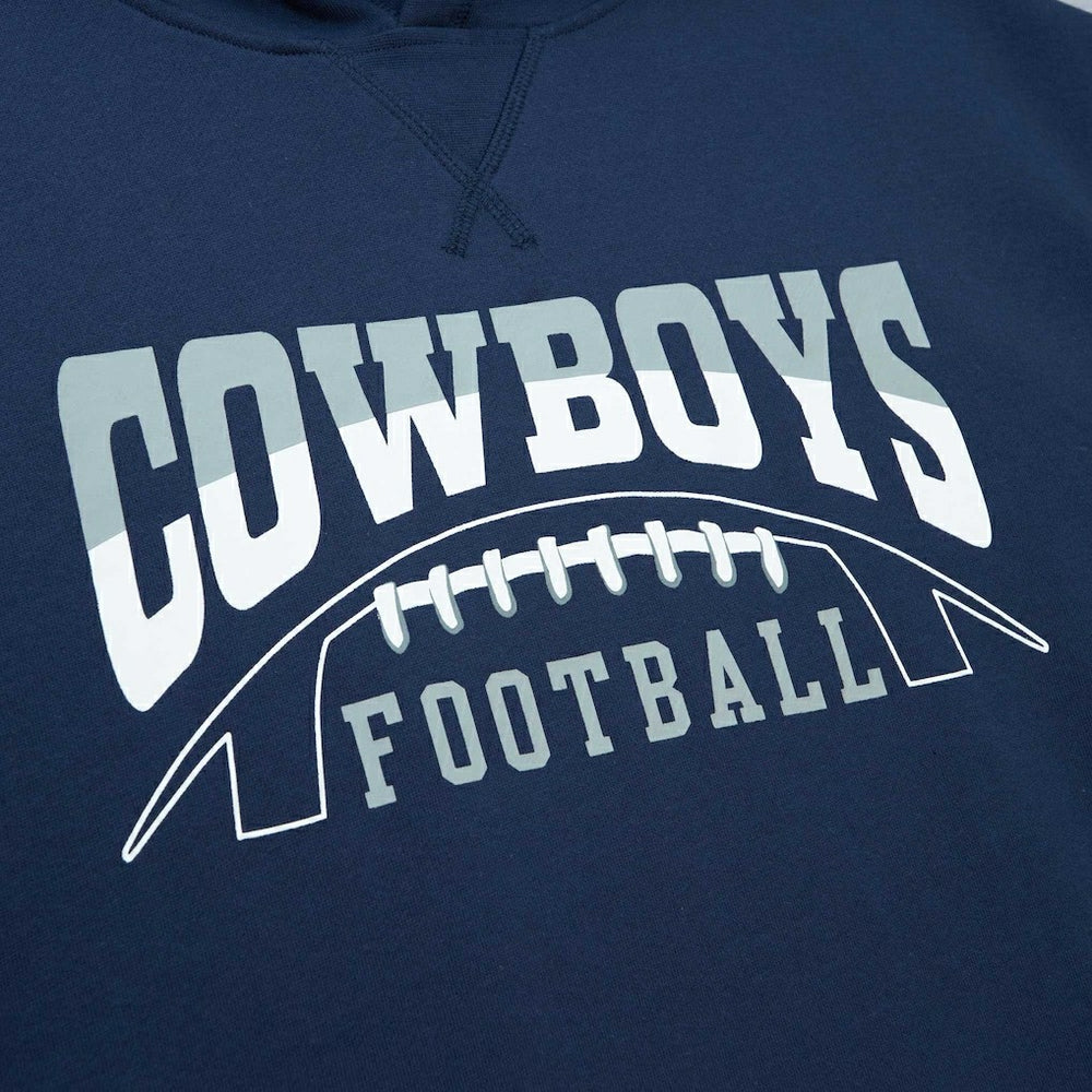 Dallas Cowboys Pre-Game Short Sleeve Pullover Hoodie - Navy - Mitchell & Ness