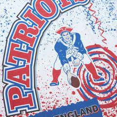 New England Patriots Team Burst Sublimated T-Shirt - White - Mitchell & Ness