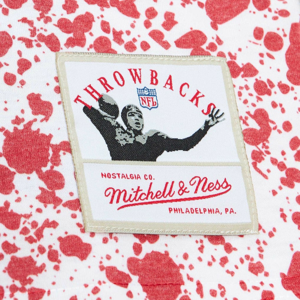 New England Patriots Team Burst Sublimated T-Shirt - White - Mitchell & Ness