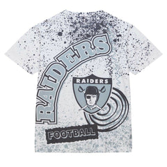 Las Vegas Raiders Team Burst Sublimated T-Shirt - White - Mitchell & Ness