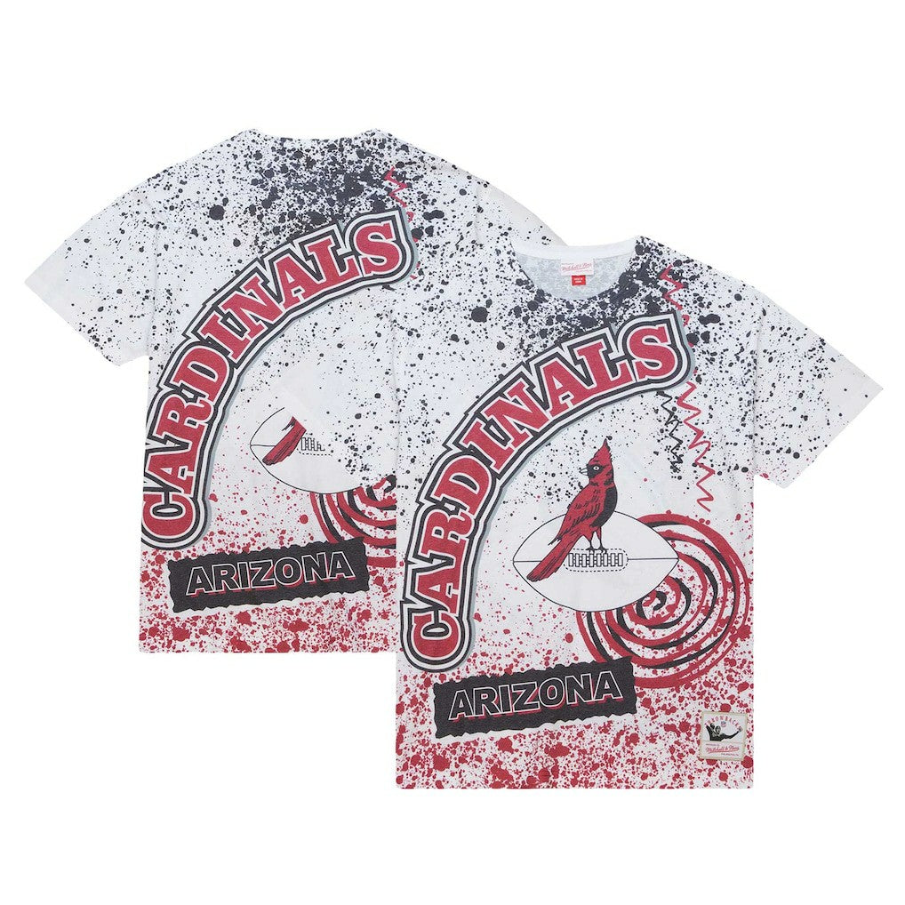Arizona Cardinals Team Burst Sublimated T-Shirt - White - Mitchell & Ness