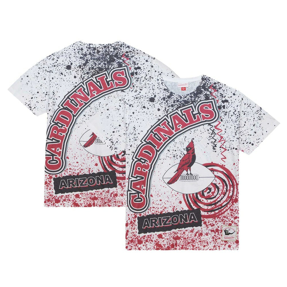 Arizona Cardinals Team Burst Sublimated T-Shirt - White - Mitchell & Ness