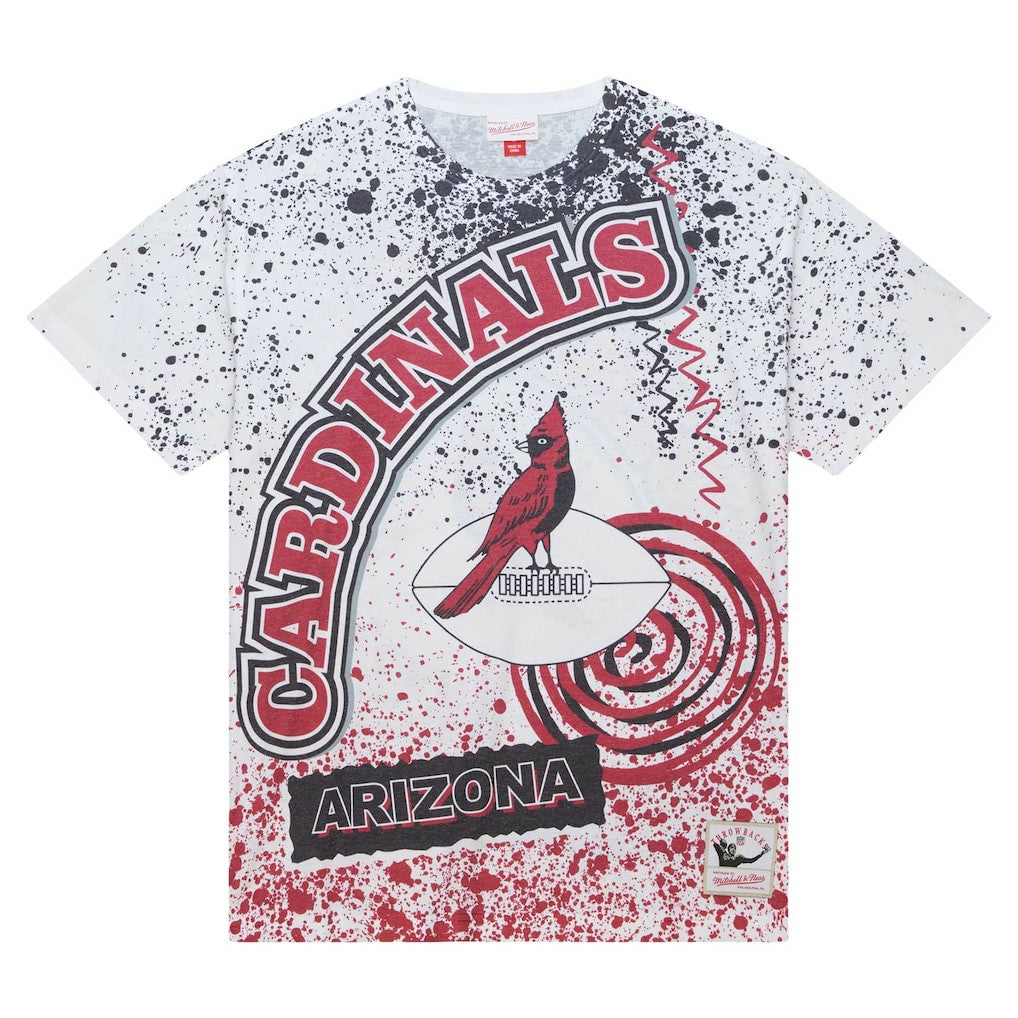 Arizona Cardinals Team Burst Sublimated T-Shirt - White - Mitchell & Ness