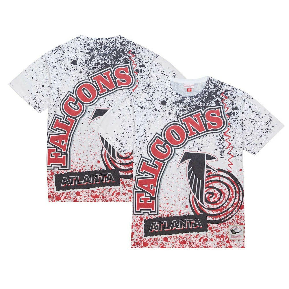 Atlanta Falcons Team Burst Sublimated T-Shirt - White - Mitchell & Ness