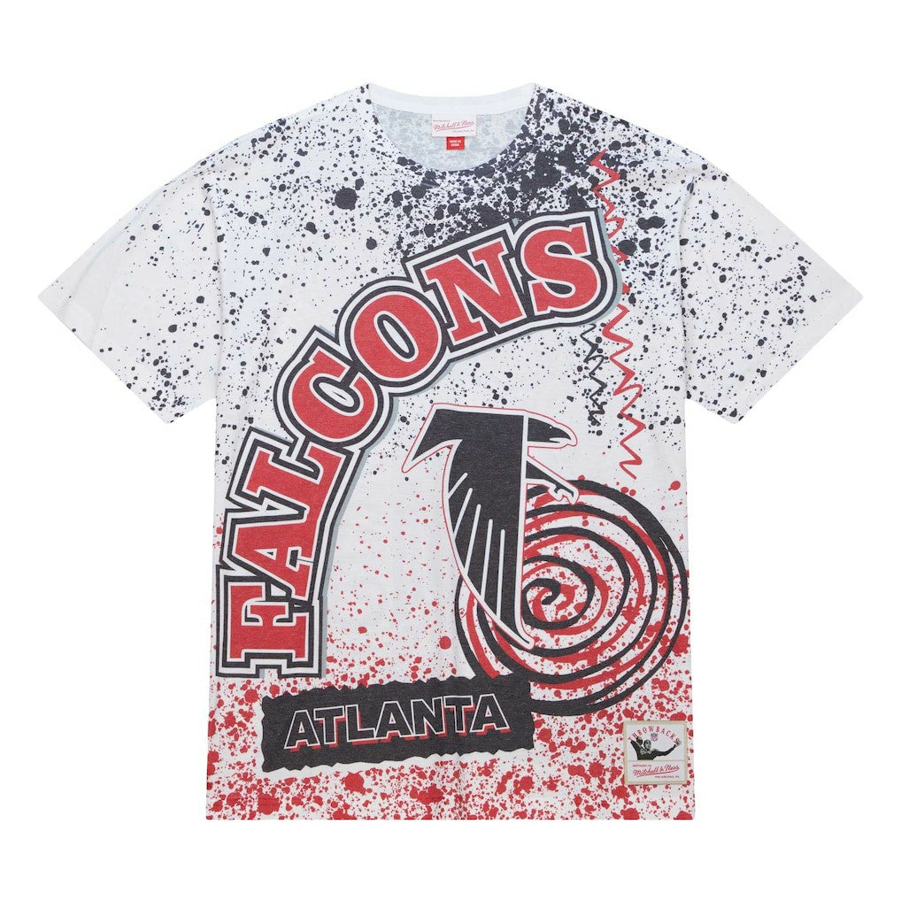 Atlanta Falcons Team Burst Sublimated T-Shirt - White - Mitchell & Ness