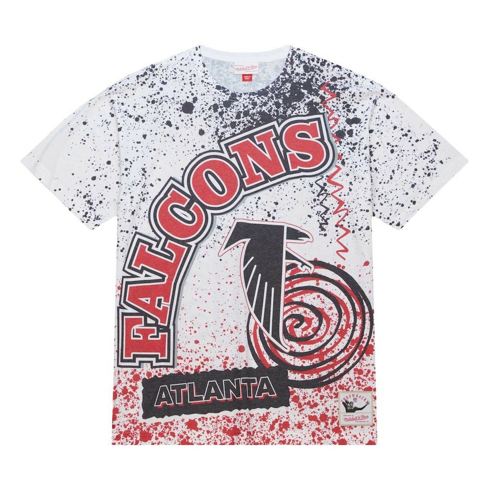 Atlanta Falcons Team Burst Sublimated T-Shirt - White - Mitchell & Ness