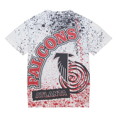 Atlanta Falcons Team Burst Sublimated T-Shirt - White - Mitchell & Ness