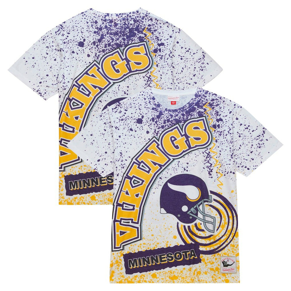 Minnesota Vikings Team Burst Sublimated T-Shirt - White - Mitchell & Ness