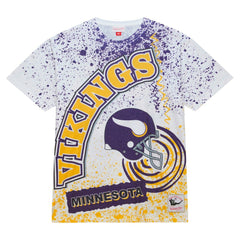 Minnesota Vikings Team Burst Sublimated T-Shirt - White - Mitchell & Ness