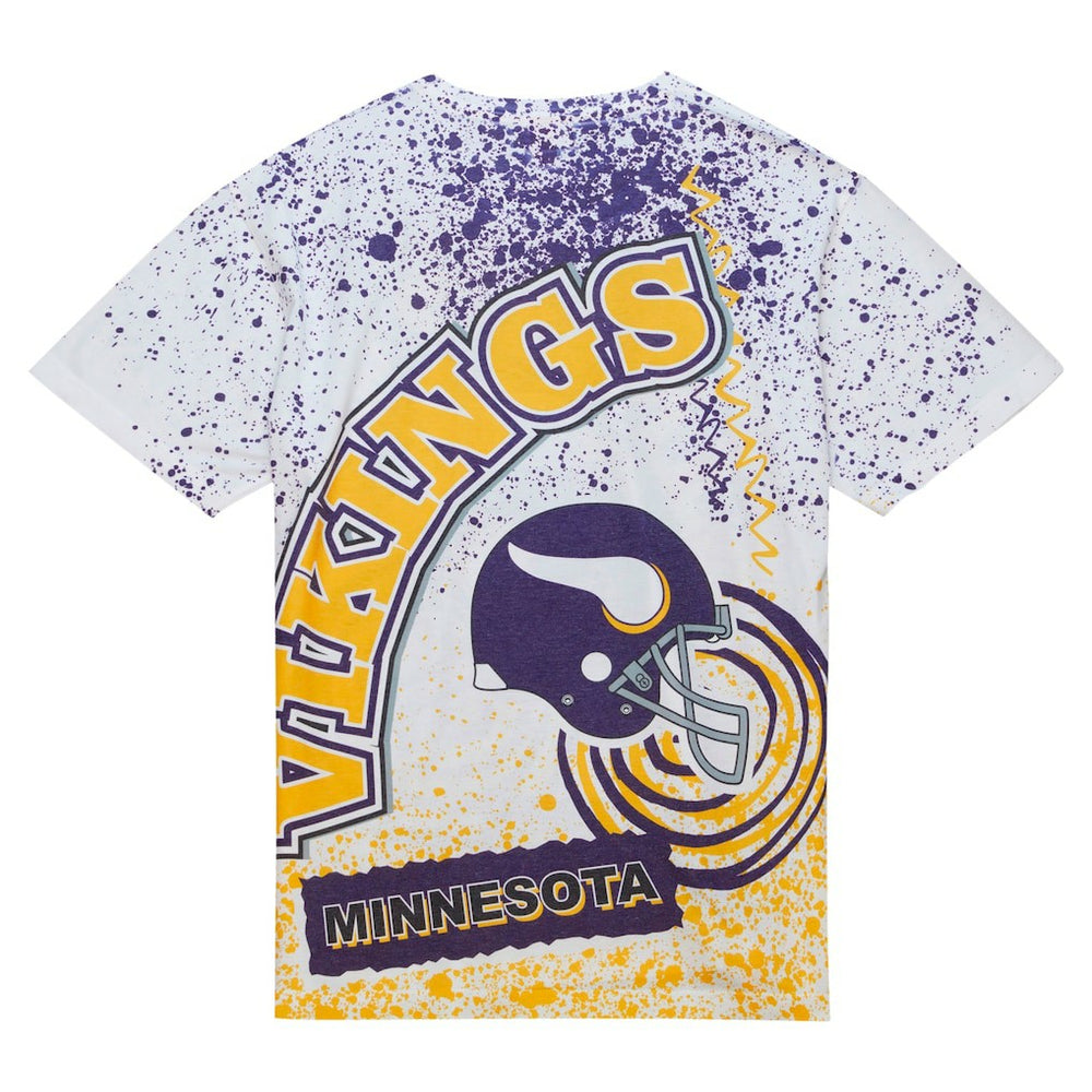 Minnesota Vikings Team Burst Sublimated T-Shirt - White - Mitchell & Ness