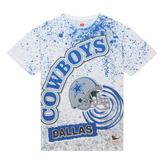 Dallas Cowboys Team Burst Sublimated T-Shirt - White - Mitchell & Ness