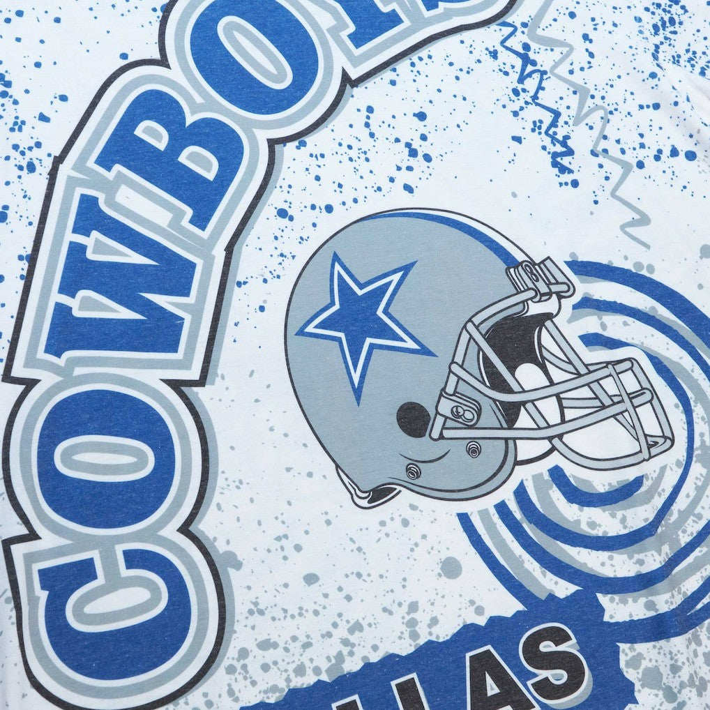 Dallas Cowboys Team Burst Sublimated T-Shirt - White - Mitchell & Ness