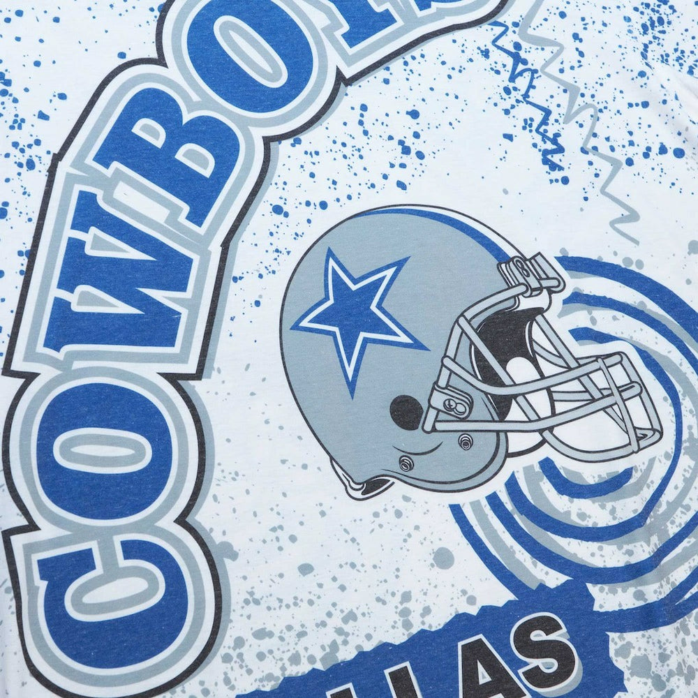 Dallas Cowboys Team Burst Sublimated T-Shirt - White - Mitchell & Ness