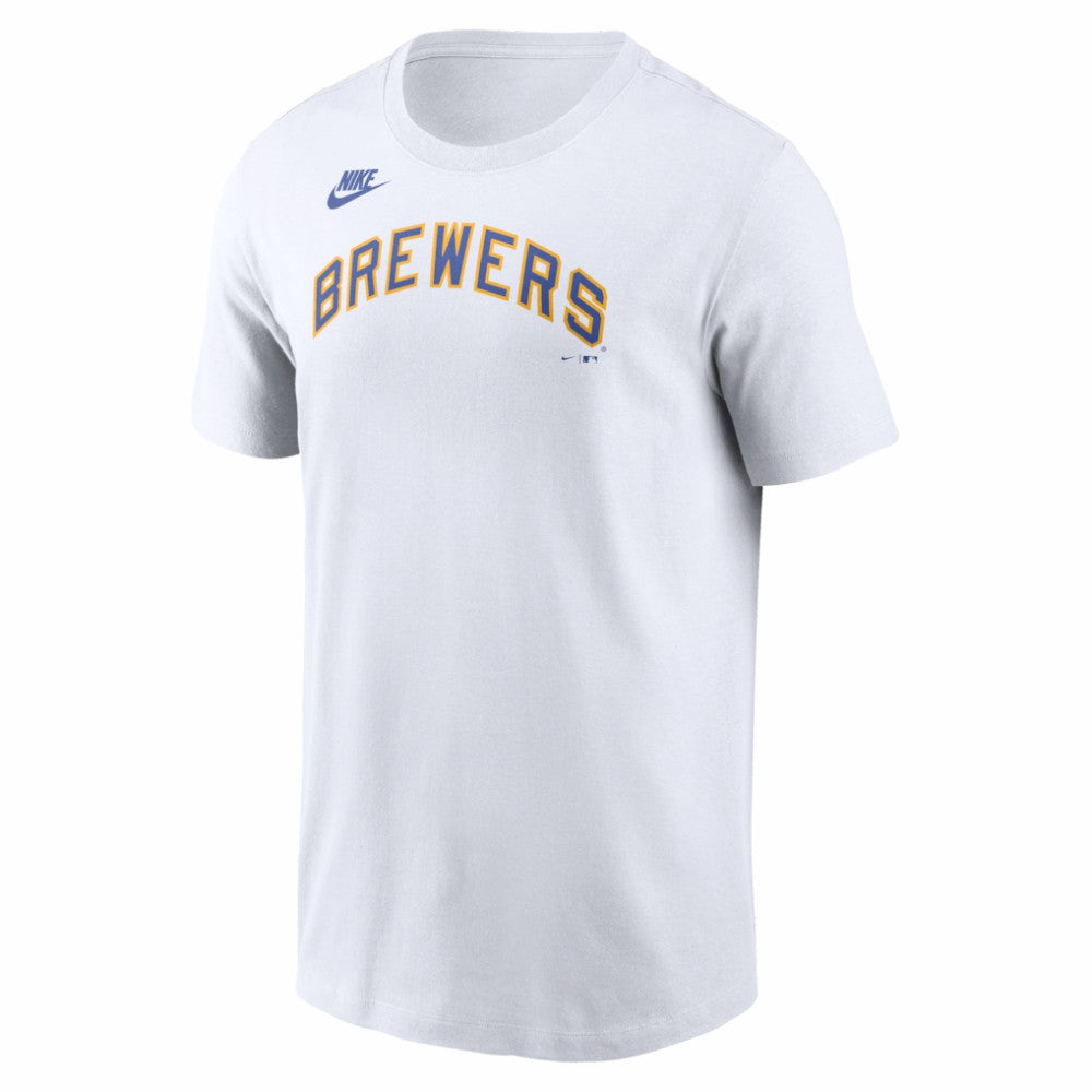 Milwaukee Brewers Nike Cooperstown Collection Wordmark T-Shirt Outlet