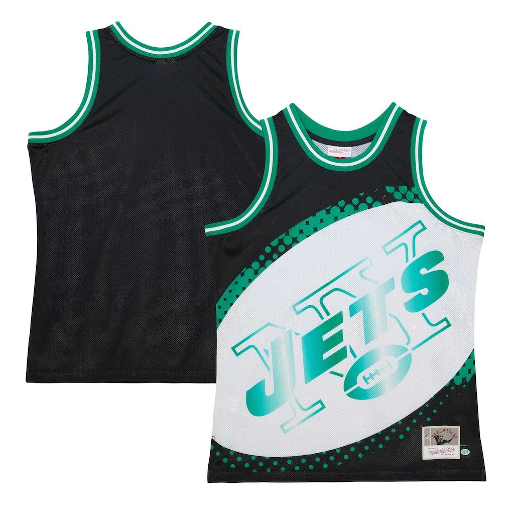 New York Jets Big Face 7.0 Fashion Tank Top - Black - Mitchell & Ness
