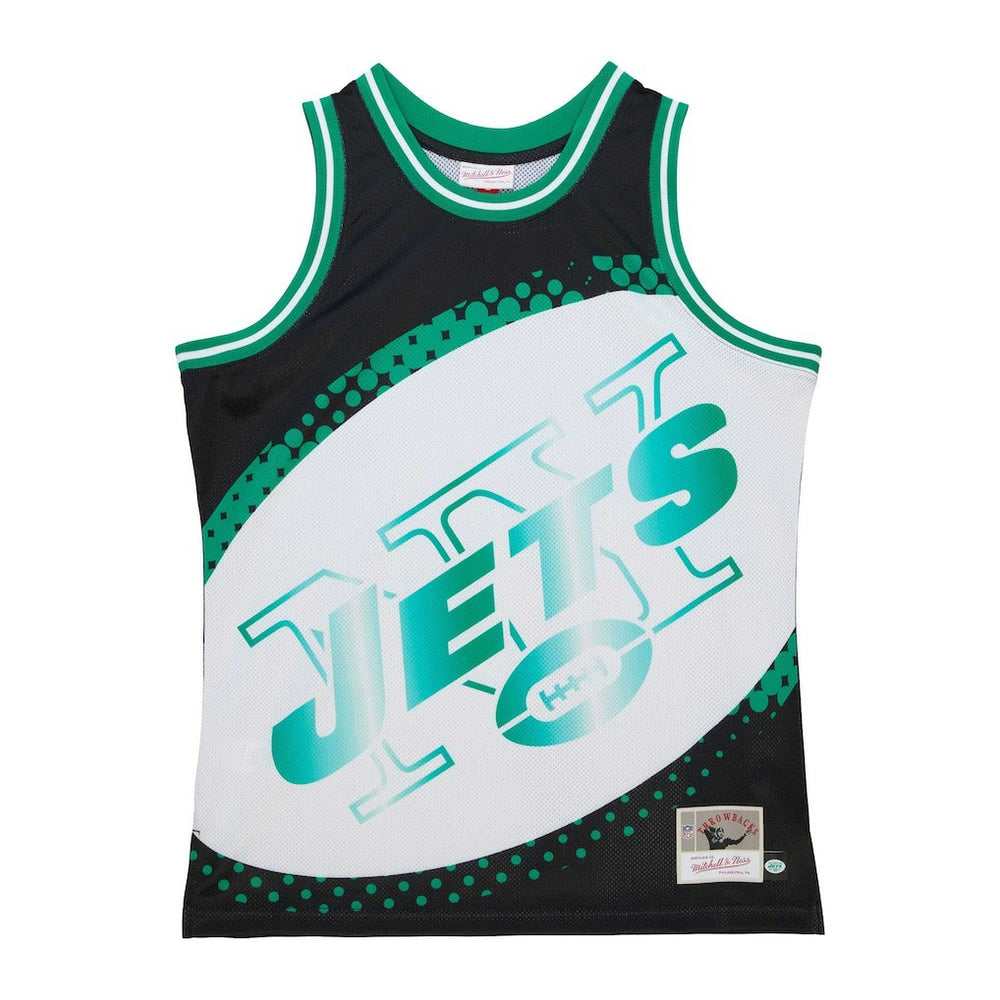 New York Jets Big Face 7.0 Fashion Tank Top - Black - Mitchell & Ness
