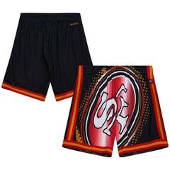 San Francisco 49ers Big Face 7.0 Fashion Shorts - Black - Mitchell & Ness