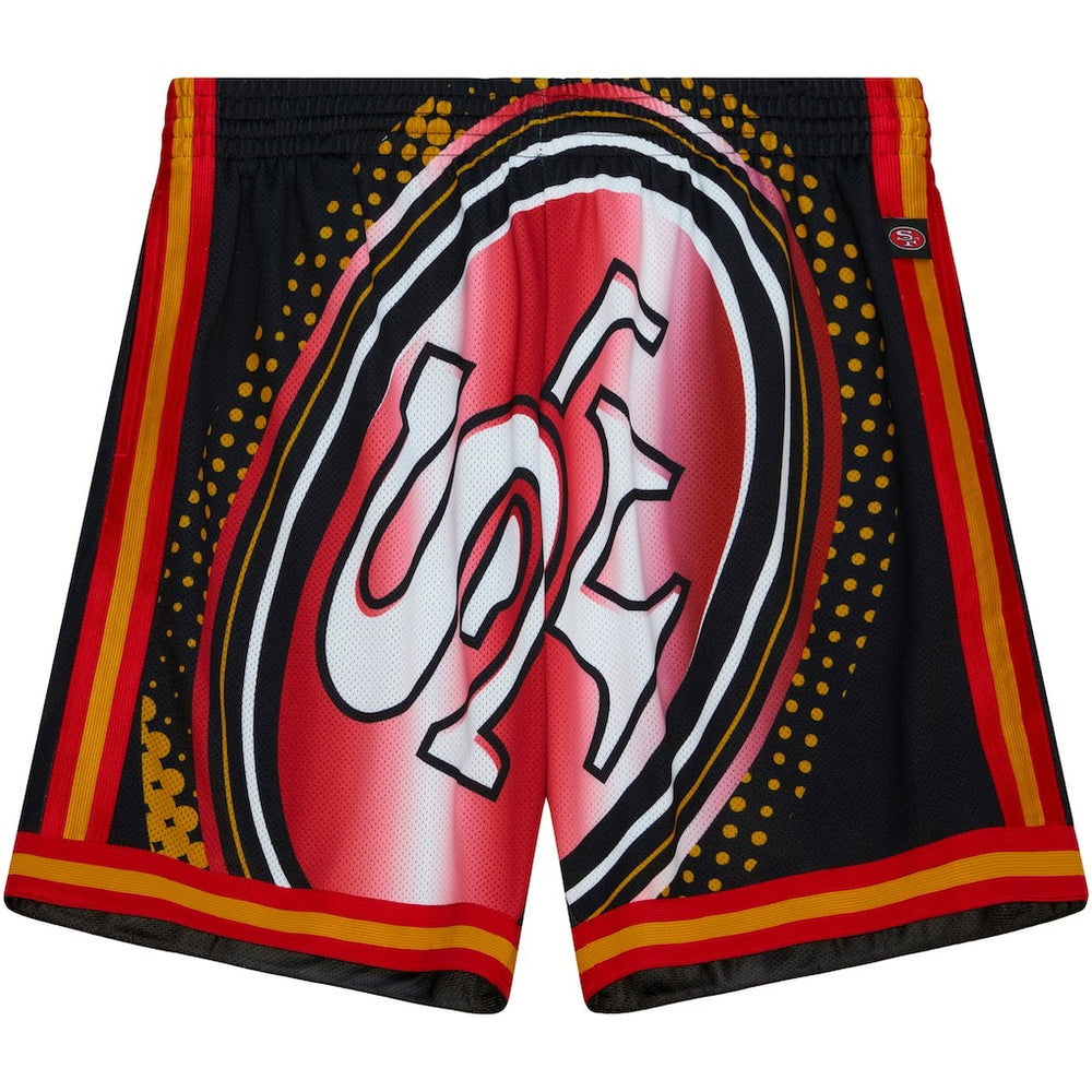 San Francisco 49ers Big Face 7.0 Fashion Shorts - Black - Mitchell & Ness