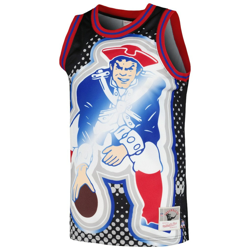 New England Patriots Big Face 7.0 Fashion Tank Top - Black - Mitchell & Ness
