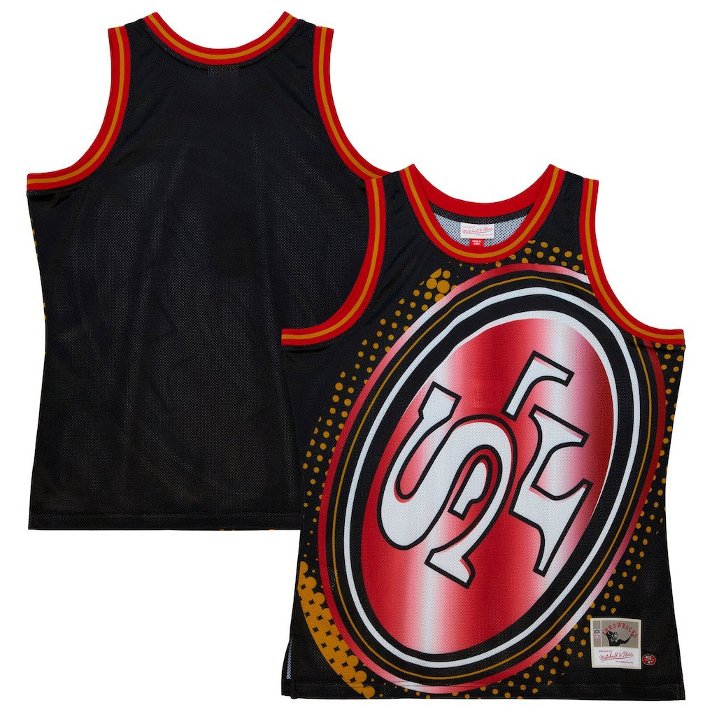 San Francisco 49ers Big Face 7.0 Fashion Tank Top - Black - Mitchell & Ness