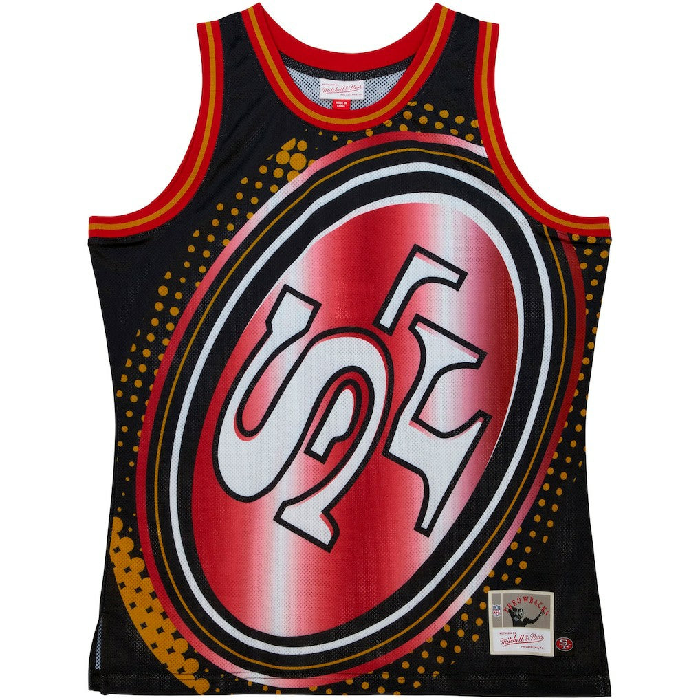 San Francisco 49ers Big Face 7.0 Fashion Tank Top - Black - Mitchell & Ness
