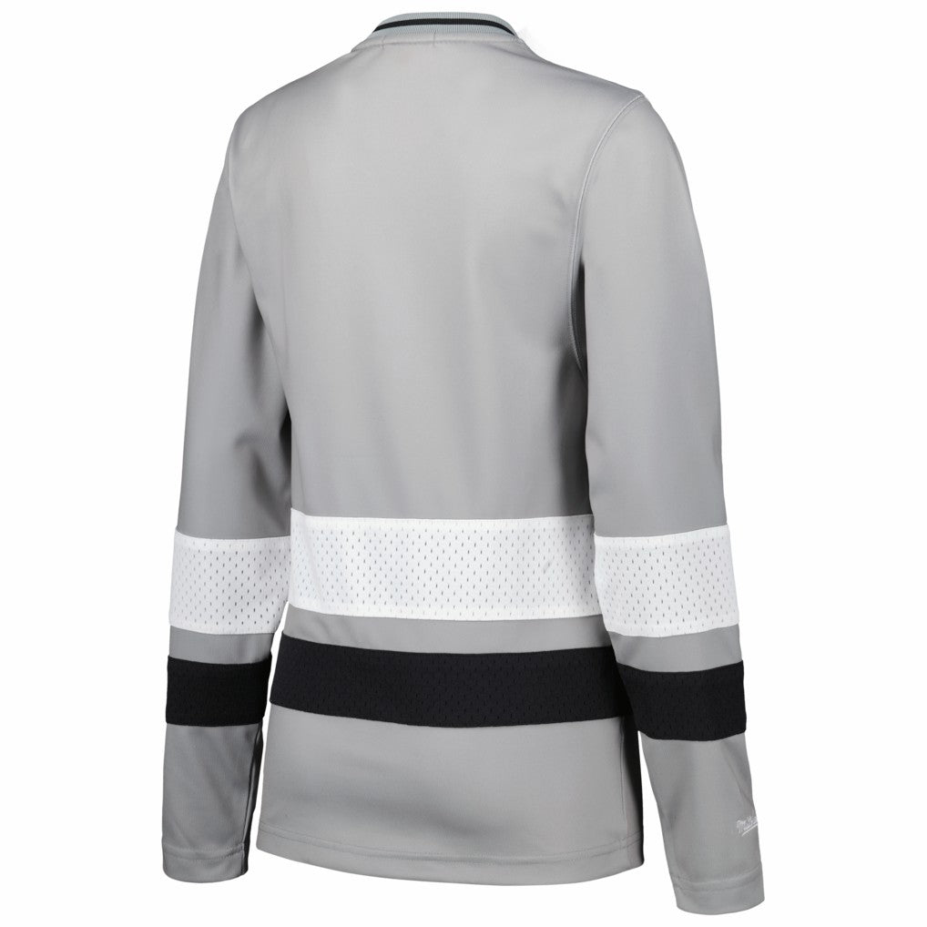 Las Vegas Raiders Women's Big Face 7.0 Long Sleeve Jersey T-Shirt - Silver - Mitchell & Ness
