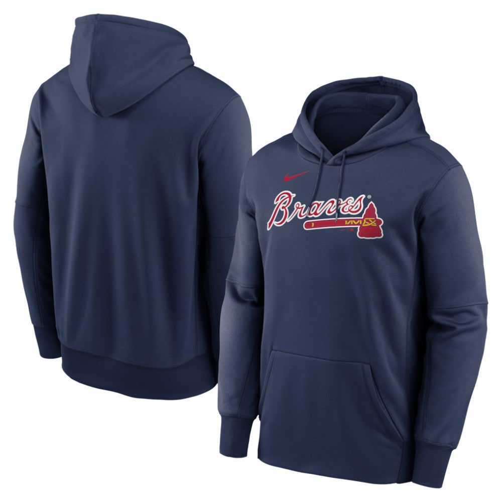 Atlanta Braves Nike Primary Wordmark Therma Hoodie Sale