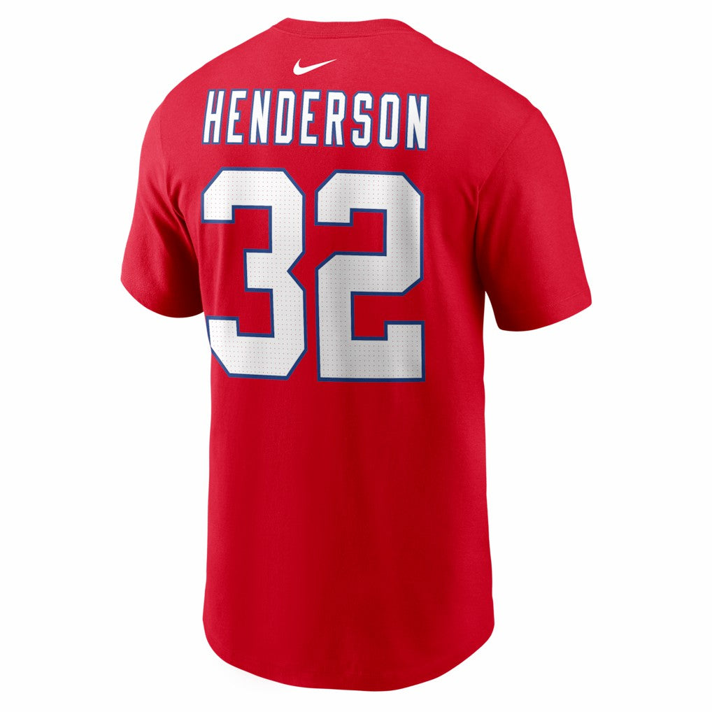 TreVeyon Henderson New England Patriots Name & Number T-Shirt - Red - Nike