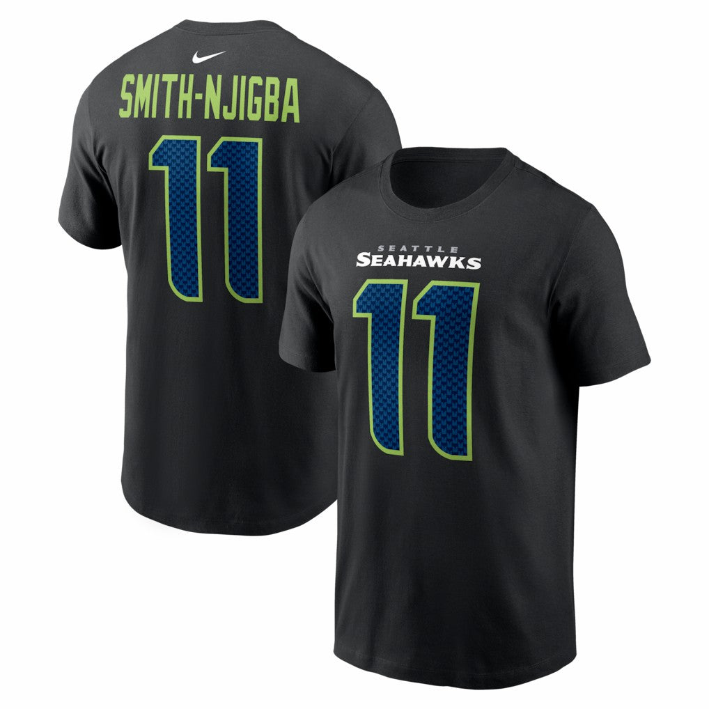 Jaxon Smith-Njigba Seattle Seahawks Carbon Name & Number T-Shirt - Black - Nike