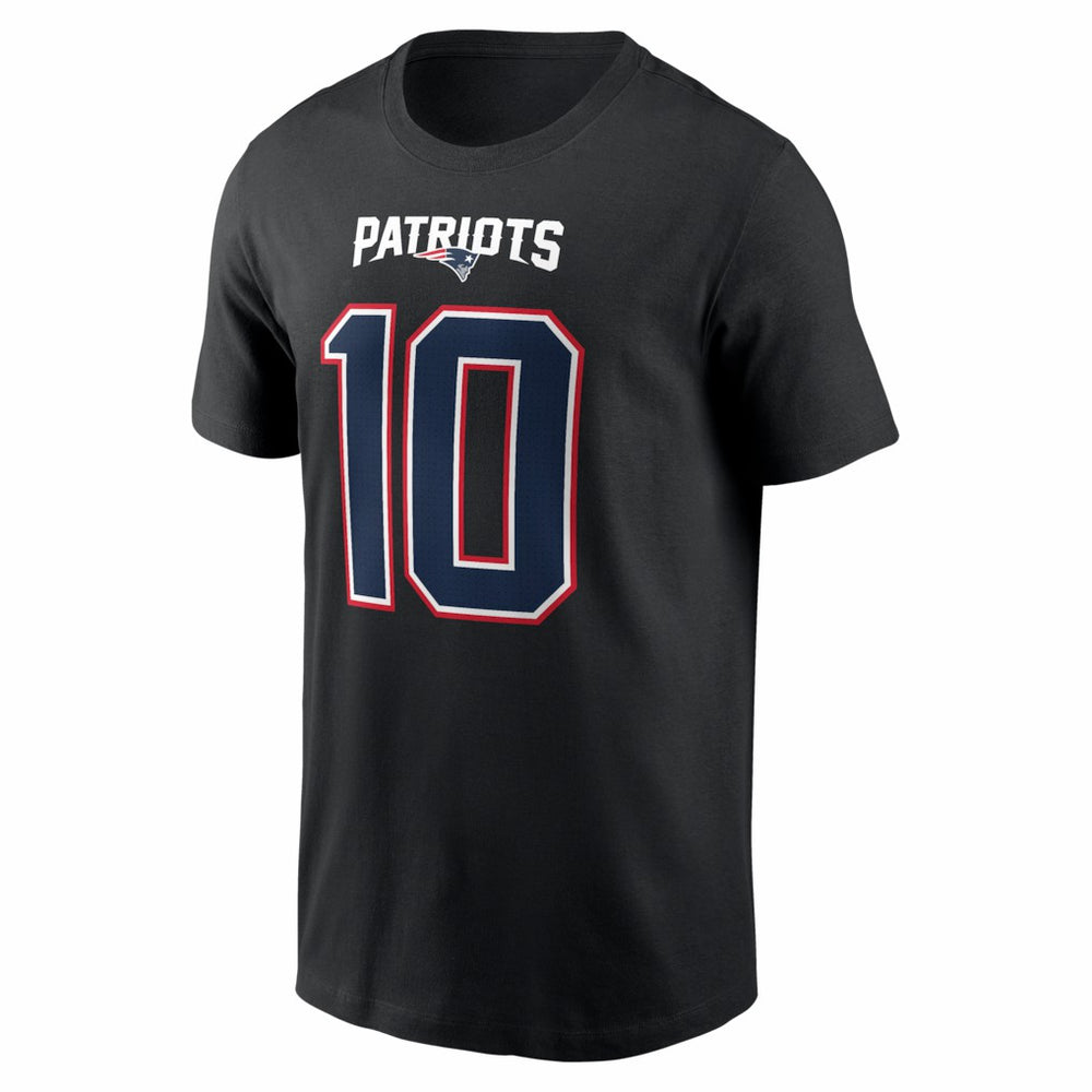 Drake Maye New England Patriots Carbon Name & Number T-Shirt - Black - Nike
