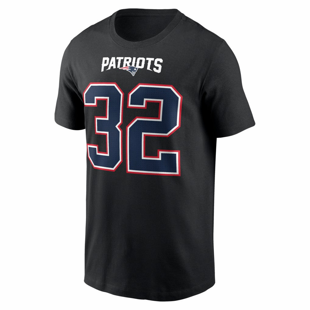 TreVeyon Henderson New England Patriots Carbon Name & Number T-Shirt - Black - Nike