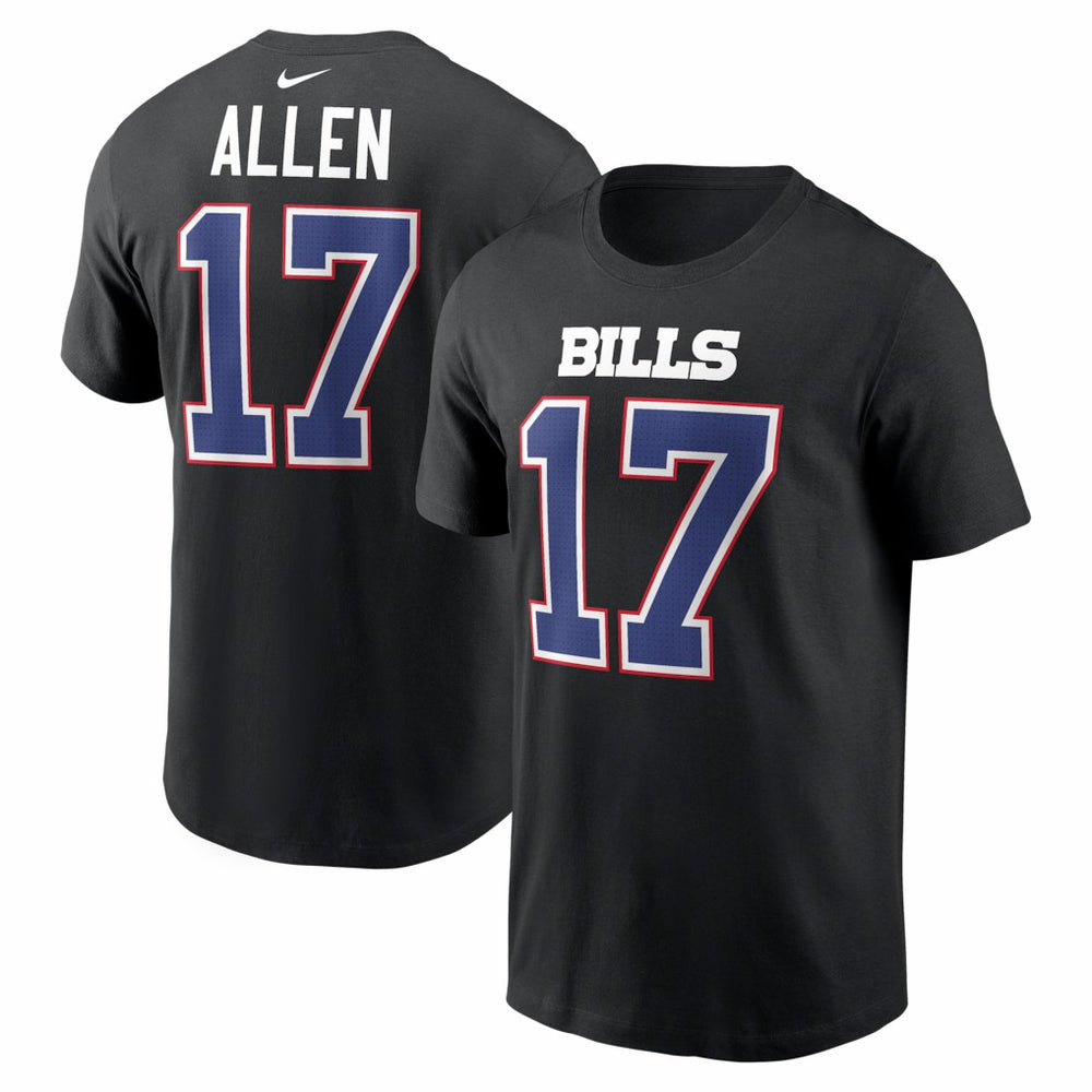 Josh Allen Buffalo Bills Carbon Name & Number T-Shirt - Black - Nike