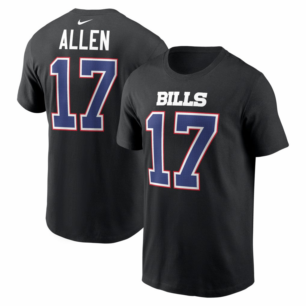 Josh Allen Buffalo Bills Carbon Name & Number T-Shirt - Black - Nike