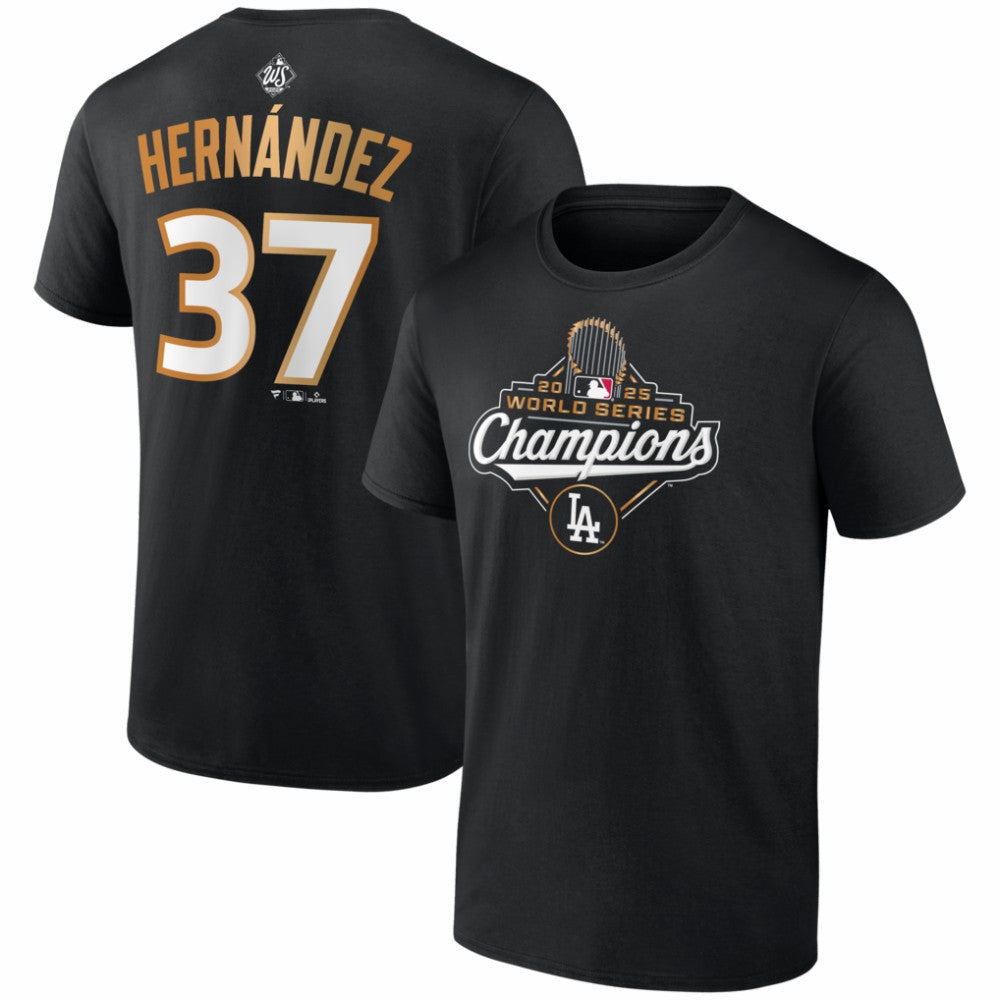 Teoscar Hernández Los Angeles Dodgers Fanatics 2025 World Series Champions Name & Number T-Shirt for sale