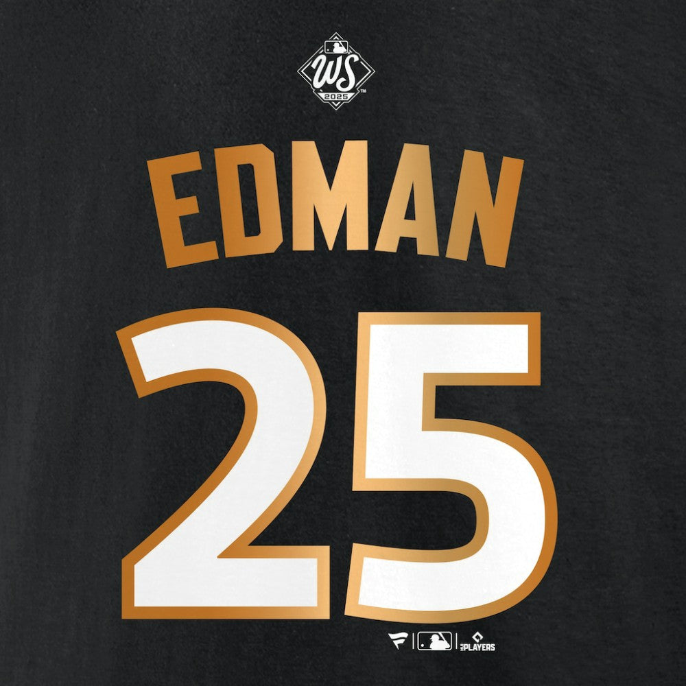 Tommy Edman Los Angeles Dodgers Fanatics 2025 World Series Champions Name & Number T-Shirt Outlet