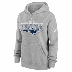 New England Patriots Women's 2025 AFC Champions Locker Room Trophy Collection Club Fleece Hoodie - Heather Gray - Nike