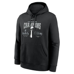 Seattle Seahawks Super Bowl LX Champions Locker Room Trophy Collection Fleece Hoodie - Black - Nike