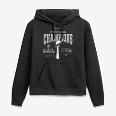 Seattle Seahawks Women's Super Bowl LX Champions Locker Room Trophy Collection Hoodie - Black - Nike